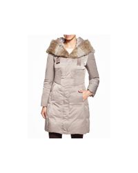 Elie Tahari | Silver Nina Fur Trim Puffer Coat | Lyst