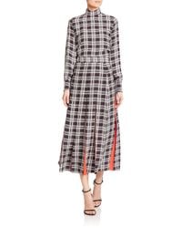 Mother Of Pearl | Red Allen Plaid High-neck Silk Blouse | Lyst