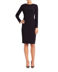 Saks Fifth Avenue | Black Ponte Crewneck Long-sleeve Dress | Lyst