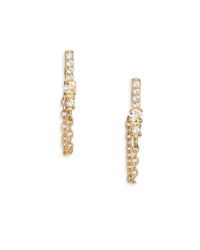 Elizabeth and James | Metallic Kiki White Topaz Bar Chain Stud Earrings | Lyst
