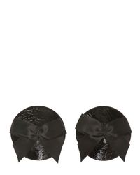 Bordelle | Black Silk Bow and Leather Nipplets | Lyst