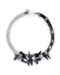 Assad Mounser | Metallic Scallop Side Rhinestone Choker | Lyst