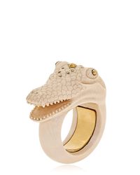 Bibi Van Der Velden | White Alligator Ring | Lyst