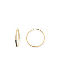 Diane von Furstenberg | Metallic Colorblock Pave Hoop Earrings | Lyst