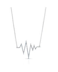 Anne Sisteron - 14kt White Gold Diamond Heartbeat Necklace - Lyst