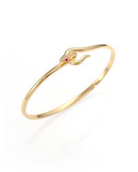 Elizabeth and James | Metallic White Topaz & Ruby Python Bangle Bracelet | Lyst