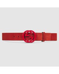 red suede gucci belt