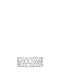 CZ by Kenneth Jay Lane White Baguette Cut Cubic Zirconia Three Row Ring