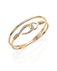 Alexis Bittar | Metallic Miss Havisham Kinetic Crystal Orbiting Hook Bangle Bracelet | Lyst