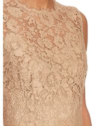 Dolce & Gabbana Floral-lace Sleeveless Midi Dress in Beige (Natural) - Lyst
