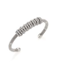 ABS By Allen Schwartz | Metallic Dark & Stormy Pavé Chain-wrap Cuff Bracelet | Lyst