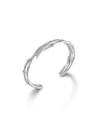 John Hardy | Metallic Bamboo Cuff With Diamonds | Lyst