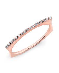 Anne Sisteron | Pink 14kt Rose Gold Diamond Bar Dome Ring | Lyst