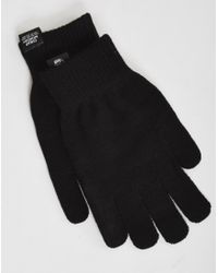 Cheap Monday | Black Faux Fur & Faux Patent Leather Gloves for Men | Lyst