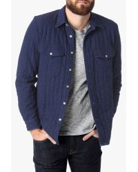 7 For All Mankind - Blue Quilted Denim Shirt Jacket In Indigo for Men - Lyst
