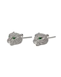 Anita Ko | White Gold And Diamond Panther Stud Earrings | Lyst