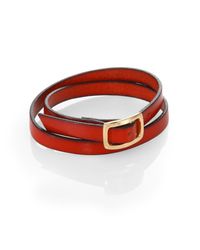 Robin Rotenier | Red Seville Leather Wrap Bracelet for Men | Lyst