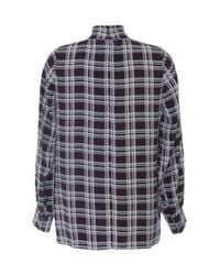 Mother Of Pearl | Red Allen Plaid High-neck Silk Blouse | Lyst