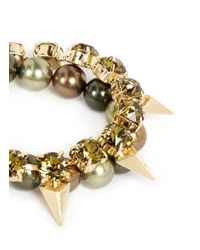 Joomi Lim | Metallic Arrowhead Spike Crystal Faux Pearl Bracelet | Lyst