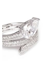 CZ by Kenneth Jay Lane | Metallic Pear Cut Cubic Zirconia Coil Ring | Lyst