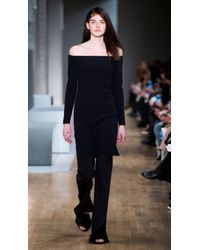 Tibi Black Viscose Crepe Off-the-shoulder Dress