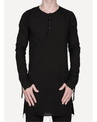 Cedric Jacquemyn - Black Front-split Tunic Shirt for Men - Lyst