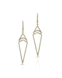Anne Sisteron | 14kt Yellow Gold Diamond Triangle Earrings | Lyst