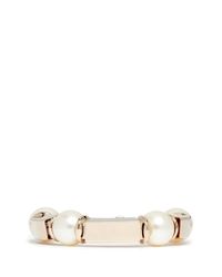 Valentino | Metallic Pearl Embellished Bracelet | Lyst