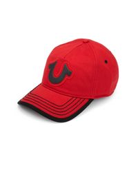 True Religion | Red Puff Logo Baseball Cap for Men | Lyst