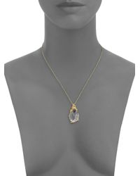 Alexis Bittar Fine | Metallic Golden Ice Marquis Clear Quartz, Yellow Sapphire & 18k Yellow Gold Pendant Necklace | Lyst