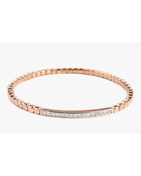 Tateossian - Quadro Id Bracelet In18k Rose Gold And White Diamonds for Men - Lyst