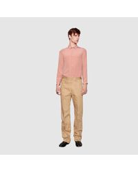 Men\u0027s Pink Silk Crãªpe Cambridge Shirt