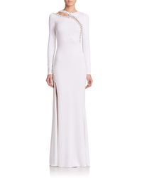 Emilio Pucci | White Grommet-detail Gown | Lyst