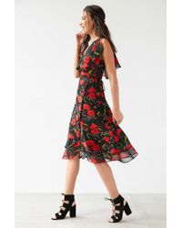 kimchi blue ruffle midi wrap dress