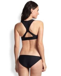 Mikoh Swimwear Cutout Racerback Sport Bikini Top in Black - Lyst