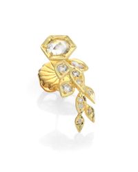 Ila & I | Metallic Sybill White Sapphire, Diamond & 14K Yellow Gold Single Ear Cuff | Lyst