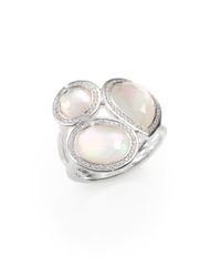 Ippolita | Metallic Stella Mother-of-pearl, Clear Quartz, Diamond & Sterling Silver Doublet Cluster Ring | Lyst
