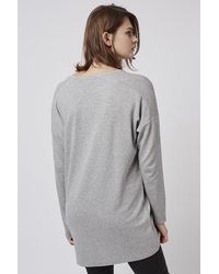 TOPSHOP Gray Clean Pleat Sweatshirt
