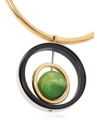 Marni | Green Resin, Horn & Leather Necklace | Lyst