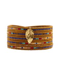 Chan Luu - Brown Blue Mix Charm Wrap Bracelet - Lyst