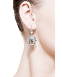 Sylva & Cie | Metallic Cushion Top Diamond Earrings | Lyst