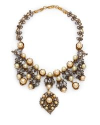 Erickson Beamon | Metallic Stratosphere Crystal & Faux Pearl Statement Bib Necklace | Lyst