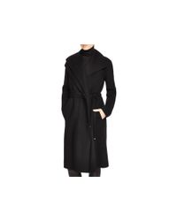 VINCE | Black Belted Wrap Coat | Lyst