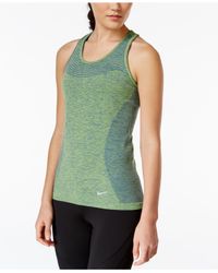 Nike Synthetic Women's Dri-fit Knit Running Tank Top in Green - Lyst