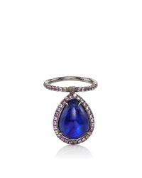 Nina Runsdorf | Blue Sapphire Cabachon Flip Ring | Lyst