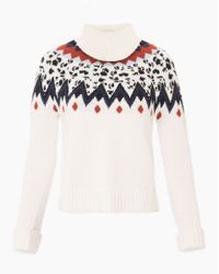Veronica Beard | White Fairisle Turtleneck | Lyst
