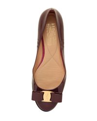 Ferragamo | Purple 10mm Luna Patent Leather Flats | Lyst