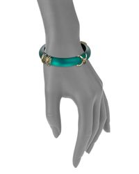 Alexis Bittar | Metallic Sport Deco Lucite X Motif Bangle Bracelet | Lyst