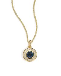 Ippolita | Metallic Lollipop London Blue Topaz, Diamond & 18k Yellow Gold Mini Pendant Necklace | Lyst