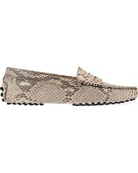 snakeskin driving shoes